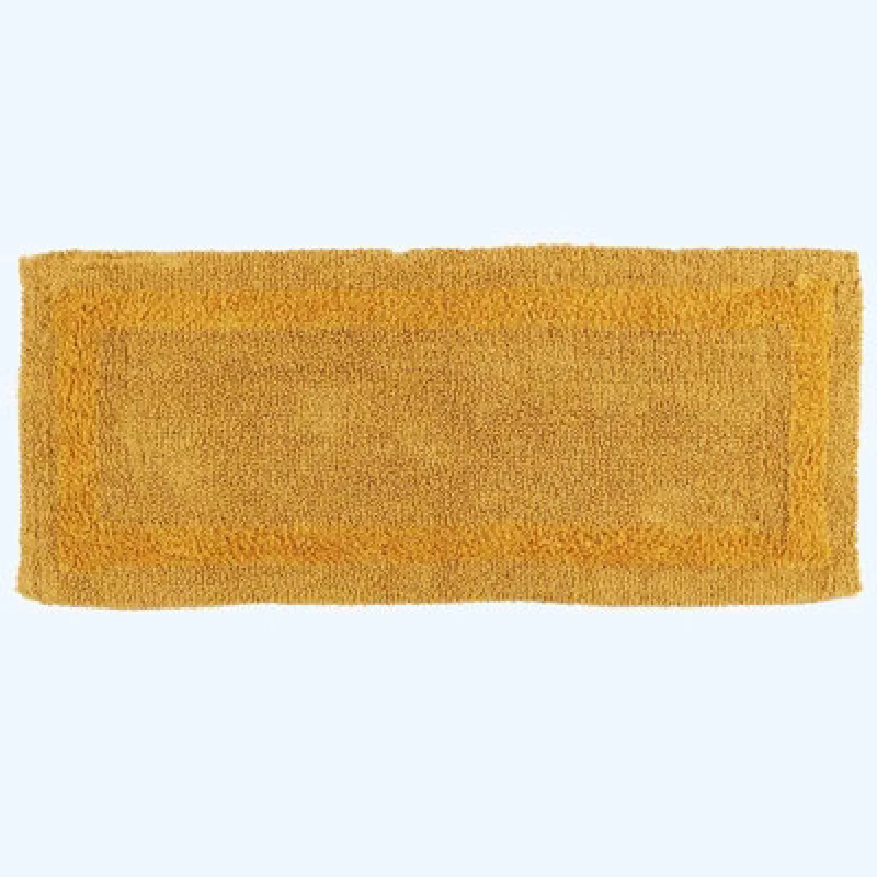 Image of Homescapes Luxury Reversible Cotton Bath Mat Runner Mustard