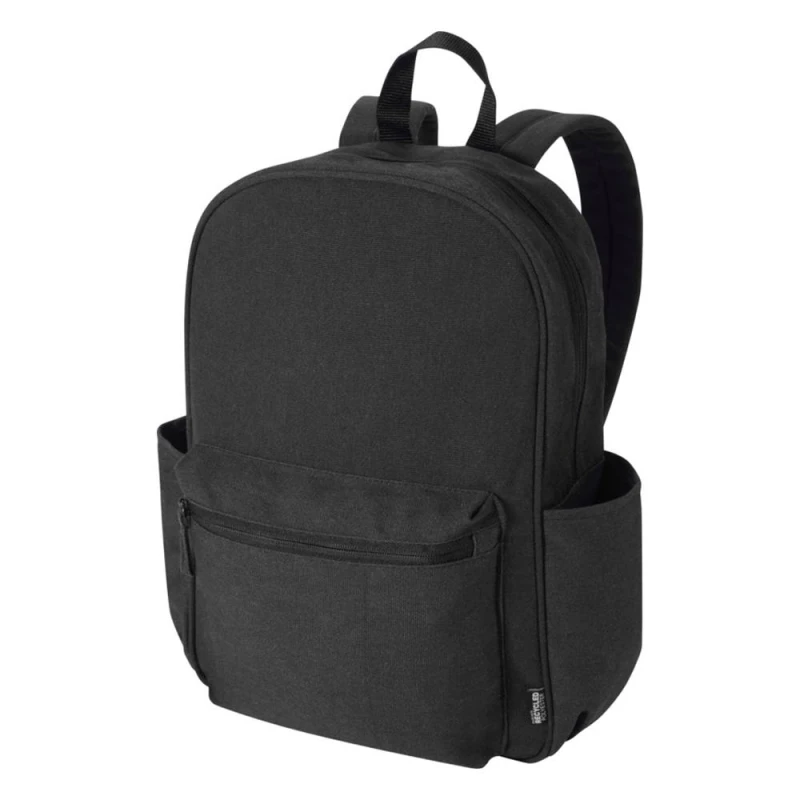 Image of Floso Mens Zaino Plain Canvas 16L Backpack in Black Male