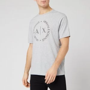 Image of Armani Exchange Round Logo T-Shirt Grey Marl Size S Men
