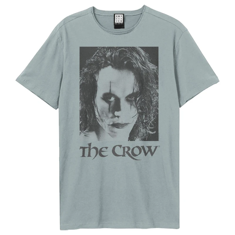 Image of Amplified Amplified Men Draven The Crow T-Shirt in Pale Blue Size: X-Small Pale Blue XS Male 5063652170649