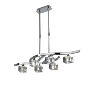 Image of Cuadrax Rectangular Telescopic Convertible To Semi Flush 6 Light G9, Polished Chrome
