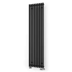 Image of Terma Rolo Room Matt Black Horizontal Or Vertical Designer Radiator, (W)480mm X (H)1800mm