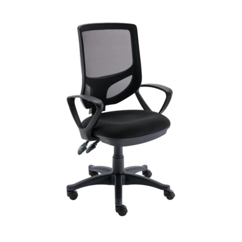 Image of Astin Nesta Mesh Back Operator Chair with Fixed Arms 590x900x1050mm Black KF800022