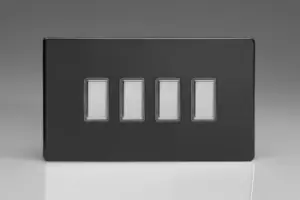 Image of Varilight 4-Gang Tactile Touch Control Dimming Slave for use with Multi-Point (formerly Eclique2) Master on 2-Way Circuits (Twin Pl - JDLES004S