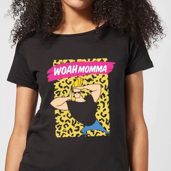 Image of Johnny Bravo Woah Momma Womens T-Shirt - Black - 4XL