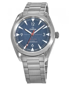 Image of Omega Seamaster Railmaster Co-Axial Master Chronometer 40mm Blue Dial Steel Mens Watch 220.10.40.20.03.001 220.10.40.20.03.001