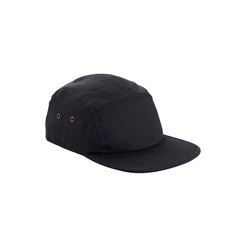 Image of Beechfield Beechfield Men Canvas 5 Panel Baseball Cap in Black One Size Male 5063377023886