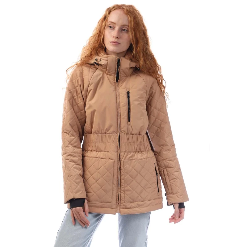 Image of DKNY Quilted Transitional Jacket Beige female XS