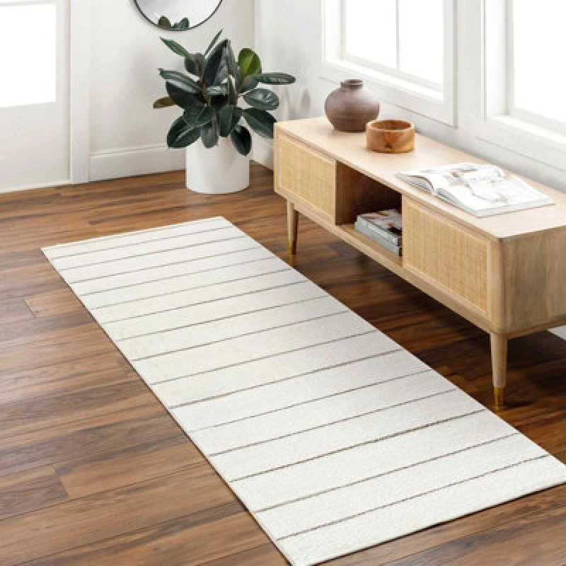 Image of Livabliss Our Pnw Home-Cascade Ivory Brown Modern High Pile Living Dining Rug in Light Brown Size: 80cm x 220cm Light Brown Unisex 80cm x 220 cm