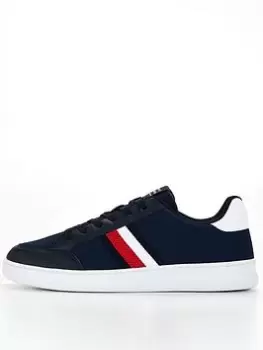 Image of Tommy Hilfiger Retro Cupsole Knit Trainer, Navy, Size 43, Men