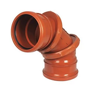 Image of FloPlast D560 Drain 90 Deg Adjustable Bend Double Socket - Terracotta 110mm