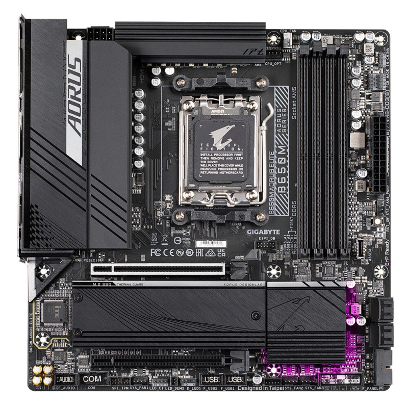 Image of Gigabyte Gigabyte B650M AORUS ELITE Motherboard - AMD Ryzen 9000 CPUs, 12+2+2 Phases VRM, up to 8000MHz DDR5, 1xPCIe 5.0 + 1xPCIe 4.0 M.2, 2.5GbE LAN,