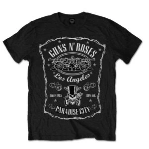 Image of Guns N' Roses - Paradise City Label Unisex X-Large T-Shirt - Black