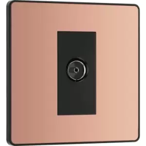 Image of BG Evolve Polished (Black Ins) Single Socket For TV Or Fm Co-Axial Aerial Connection in Copper Steel