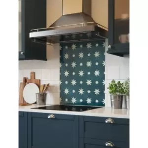 Image of House Beautiful - Jasper Indigo Glass Kitchen Splashback 600mm x 750mm - Blue
