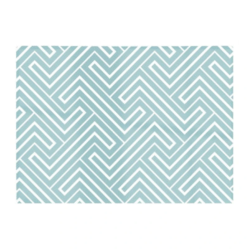 Image of Warren Reed Designer Blue And White Geometric Pattern Glass Chopping Board