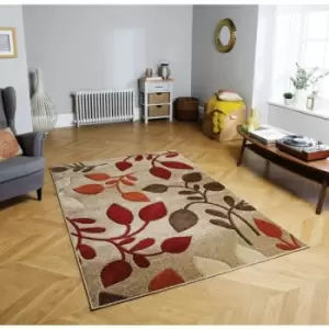 Image of Portland 1096 M 120cm x 170cm Rectangle - Brown and Beige and Red
