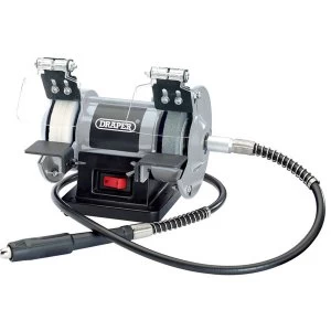 Image of Draper 75mm 50W 230V Mini Bench Grinder with Flexible Drive Shaft