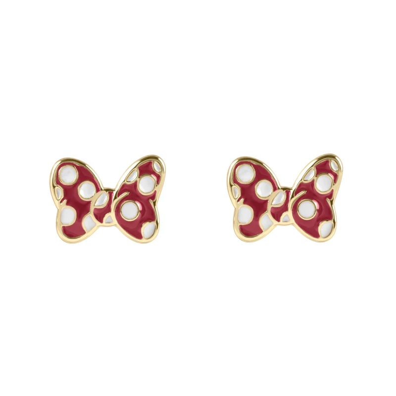 Image of Minnie Mouse Kids Mini Bow Stud Earrings Gold female One Size