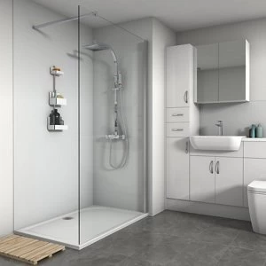 Image of Splashwall Matt White 3 sided Shower Panel kit (L)1200mm (W)1200mm (T)4mm