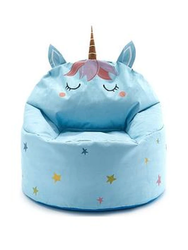 Image of Kaikoo Unicorn Bean Bag Chair Blue VM6VU Unisex