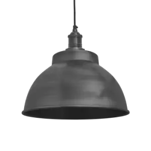 Image of Industville Brooklyn Dome Pendant - 13" - Pewter Dome Pewter Holder / Pewter
