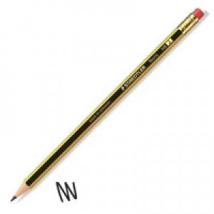 Image of Staedtler Noris HB Pencil Rubber Tip Black Yellow PK12