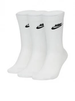 Image of Nike Sportswear Everyday Essential Socks (3 Pack) - White