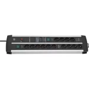 Image of Brennenstuhl 1392000232 Surge protection power strip 14x Black, Silver PG connector
