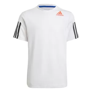 Image of adidas Heat.rdy Sport T-Shirt, White/Black, Size 7-8 Years