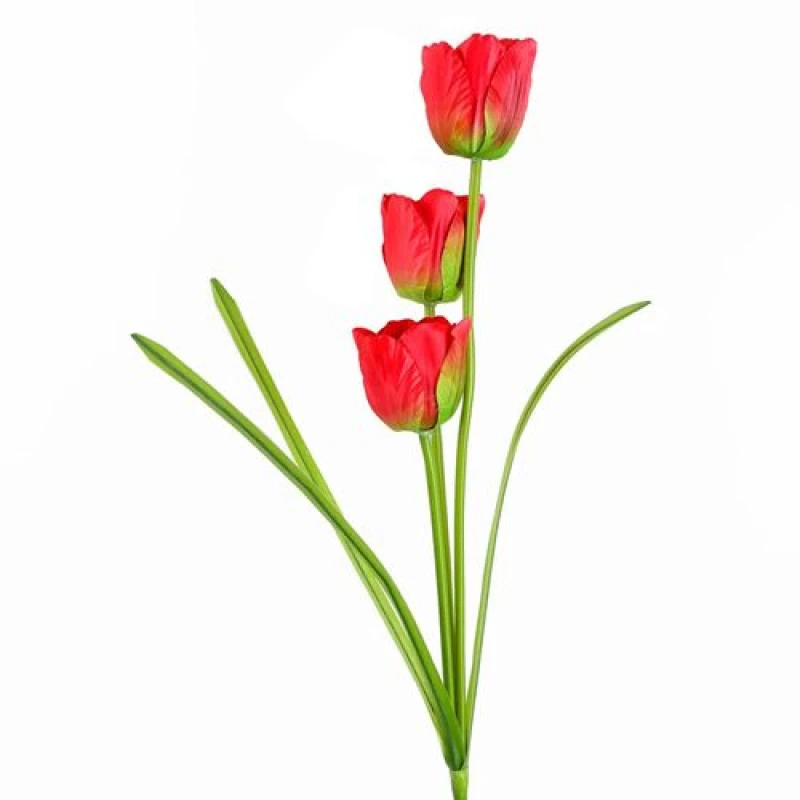 Image of Leaf 80cm Artificial Tulip Red Stem