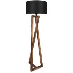 Image of Cristal Model 4 Deco Anthracite Grey Wooden Floor Lamp