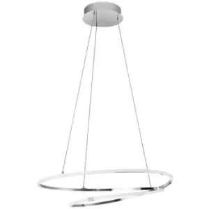 Image of Merano - Charlesbourg Integrated LED Pendant Ceiling Light Chrome Aluminium LED 29W 2000Lm 3000K