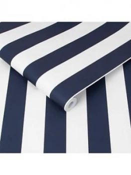 Image of Superfresco Easy Navy Stripe Wallpaper