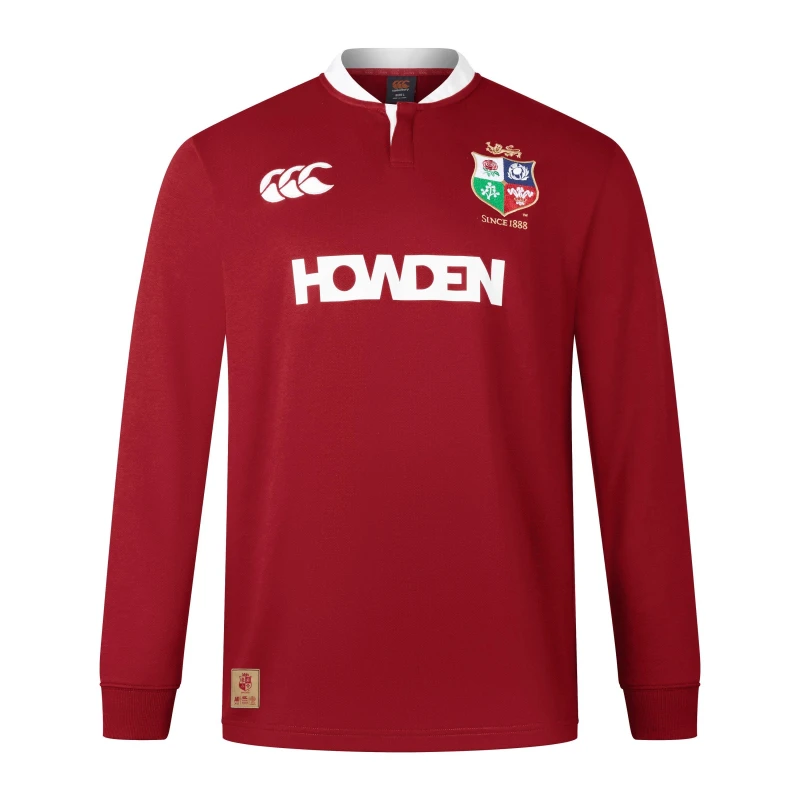 Image of Canterbury British and Irish Lions 2024 Long Sleeve Classic Shirt Adults - Red Red S