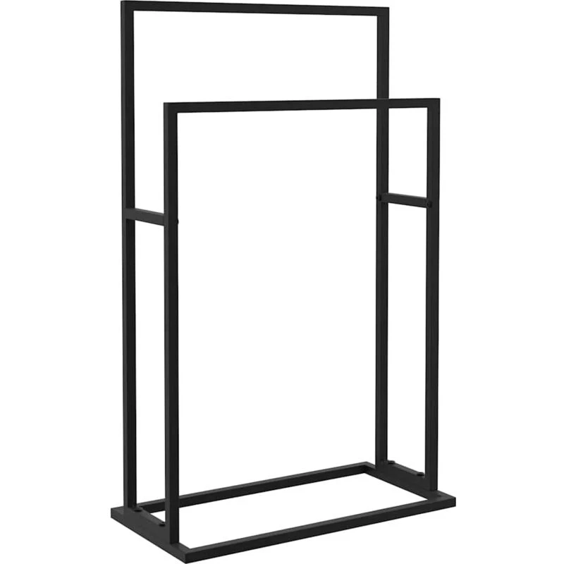 Image of VIDAXL Freestanding Towel Rack Black 48x24x78.5cm Iron Vidaxl 8720286504260