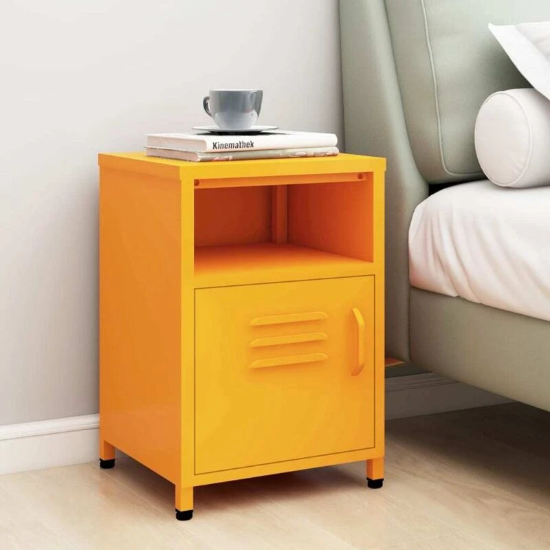 Image of VIDAXL Nightstand Mustard Yellow 35x35x51cm Steel vidaXL 8720286565308