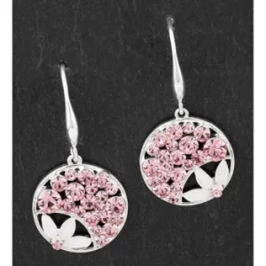 Image of Boho Chic Silver Plated Floral Round Earrings