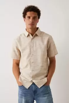 Image of Mens Short Sleeve Linen Look Shirt