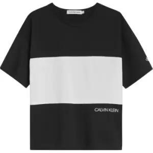 Image of Calvin Klein Jeans Colour Block T-Shirt - Black