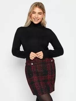 Image of M&Co Red Check Boucle Skirt, Red, Size 10, Women