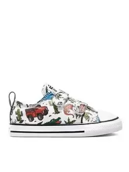 Image of Converse Chuck Taylor All Star 2v Desert Explorer Toddler Ox Trainers, White/Grey, Size 8