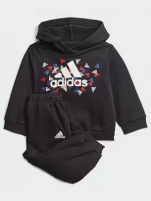 Image of adidas Badge Of Sport Graphic Jogger, Grey/Red, Size 3-6 Months