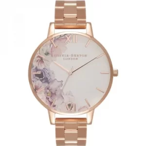 Image of Watercolour Florals Rose Gold Bracelet Watch