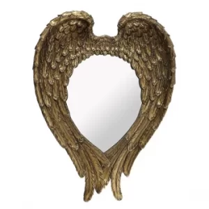 Image of Antique Gold Guardian Angel Wing Wall Mirror