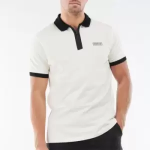 Image of Barbour International Mens Transmission Zip Polo Shirt - Whisper White - L