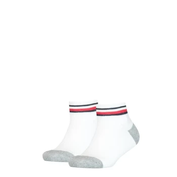 Image of Tommy Hilfiger Hilfiger Icon Quarter Socks 2 Pack Boys - White