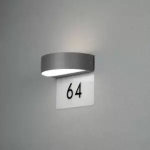 Image of Konstsmide Monza Outdoor Modern Up Down Wall Light 2x 4.5W LED Dark Grey Inc. House Numbers, IP54