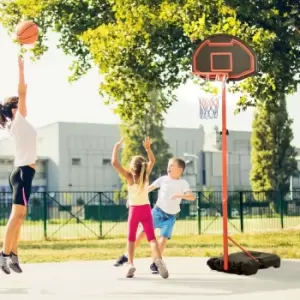 Image of Homcom Adjustable Basketball Hoop Backboard With Wheels For Kids Black