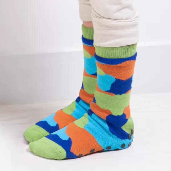 Image of totes Pack of 2 Toasties Kids Original Dino Slipper Socks MultiColoured